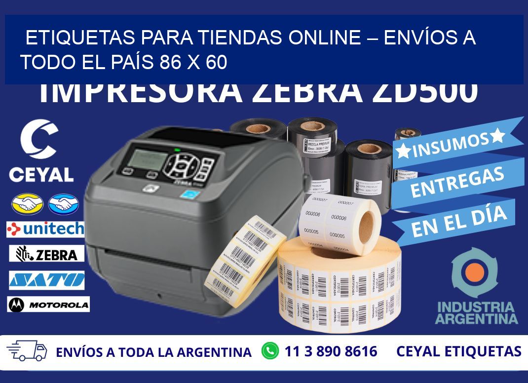 ETIQUETAS PARA TIENDAS ONLINE – ENVÍOS A TODO EL PAÍS 86 x 60