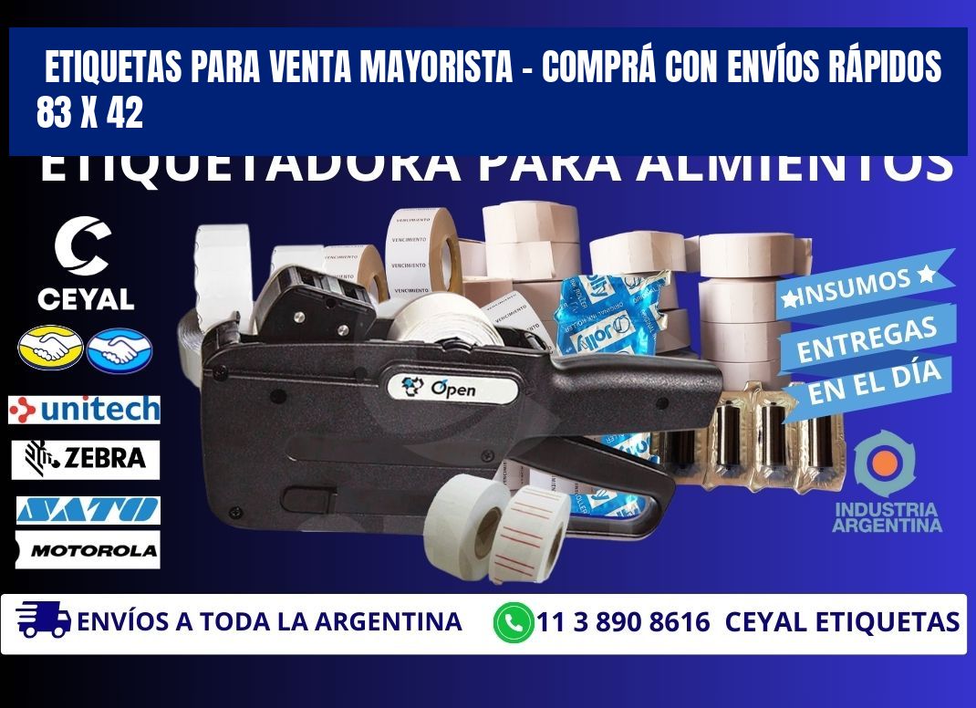 ETIQUETAS PARA VENTA MAYORISTA – COMPRÁ CON ENVÍOS RÁPIDOS 83 x 42