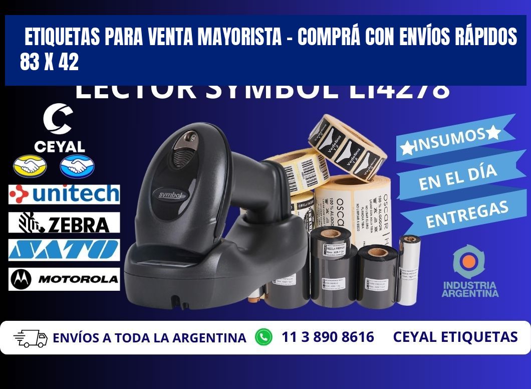 ETIQUETAS PARA VENTA MAYORISTA – COMPRÁ CON ENVÍOS RÁPIDOS 83 x 42