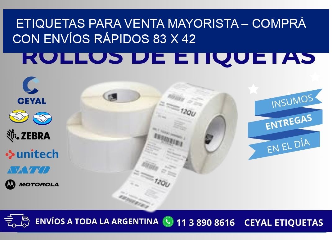 ETIQUETAS PARA VENTA MAYORISTA – COMPRÁ CON ENVÍOS RÁPIDOS 83 x 42