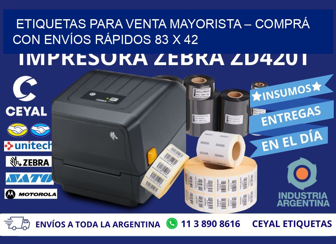 ETIQUETAS PARA VENTA MAYORISTA – COMPRÁ CON ENVÍOS RÁPIDOS 83 x 42
