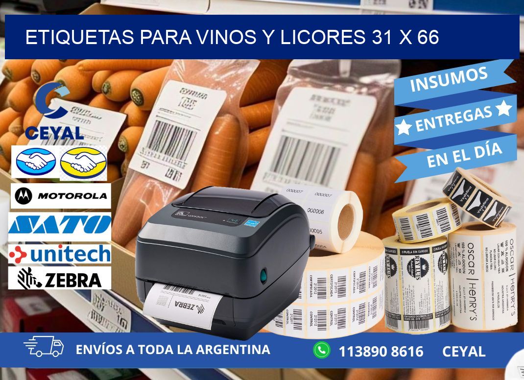 ETIQUETAS PARA VINOS Y LICORES 31 x 66