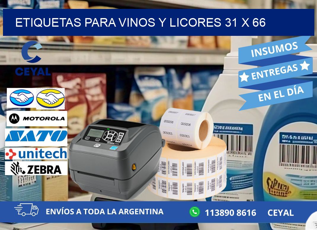 ETIQUETAS PARA VINOS Y LICORES 31 x 66