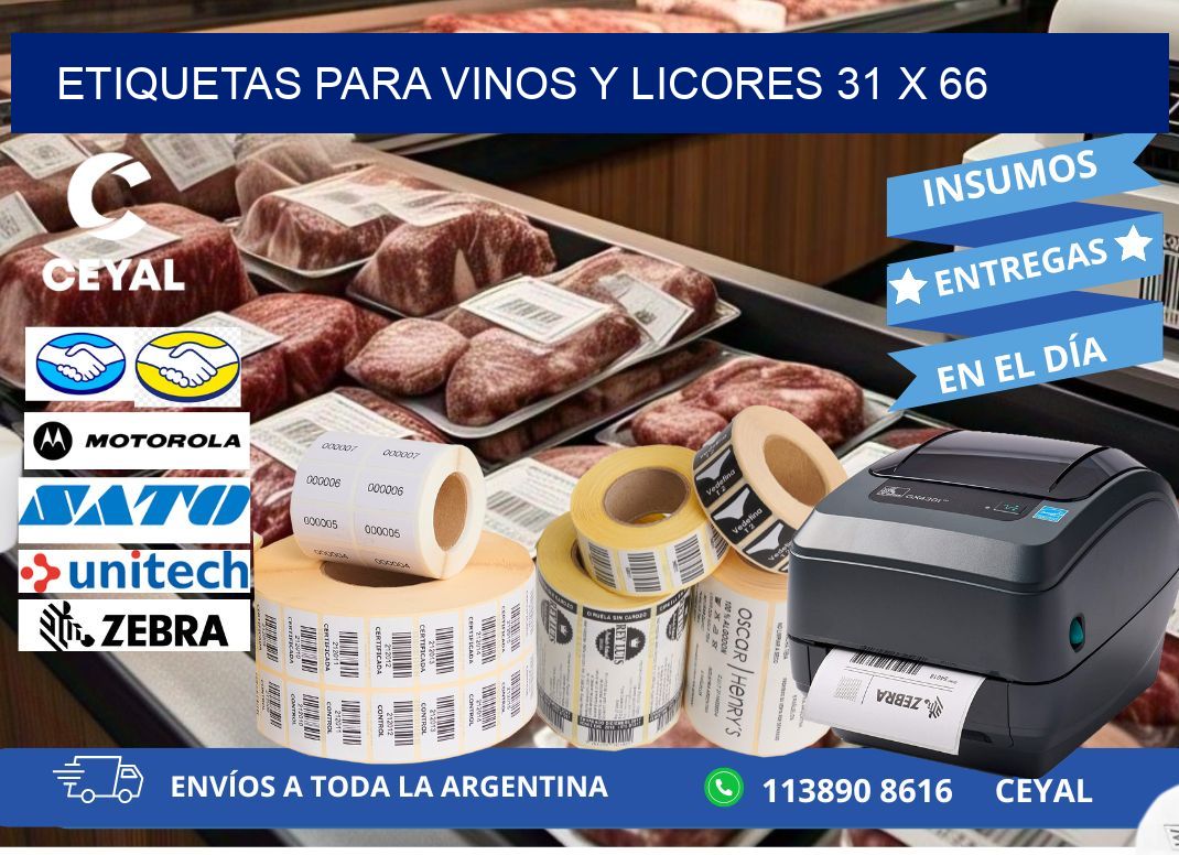 ETIQUETAS PARA VINOS Y LICORES 31 x 66