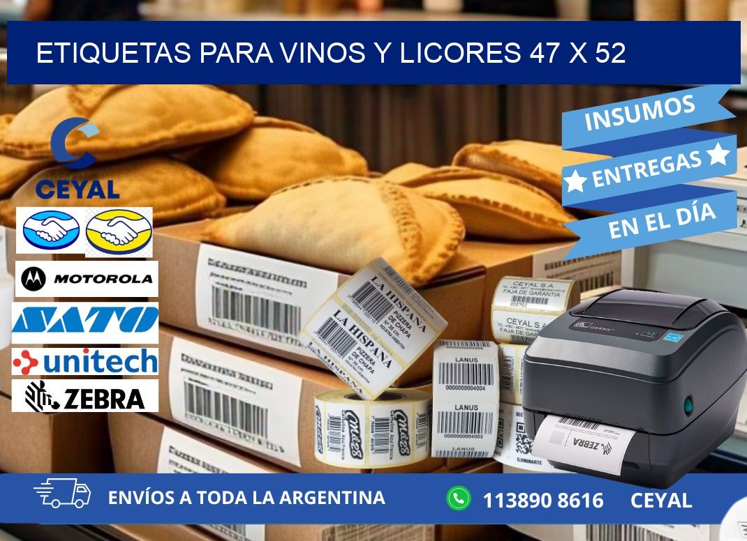 ETIQUETAS PARA VINOS Y LICORES 47 x 52