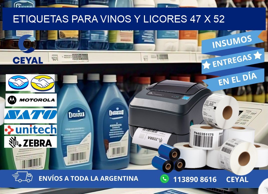 ETIQUETAS PARA VINOS Y LICORES 47 x 52