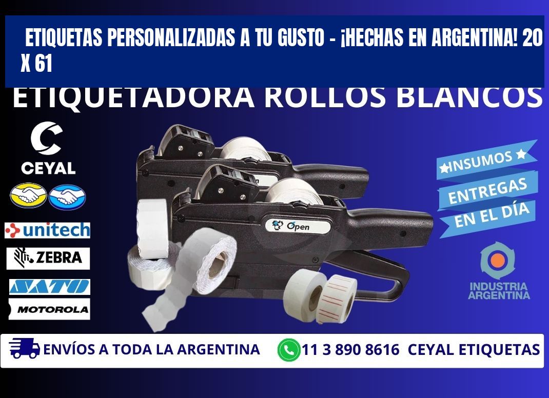 ETIQUETAS PERSONALIZADAS A TU GUSTO – ¡HECHAS EN ARGENTINA! 20 x 61
