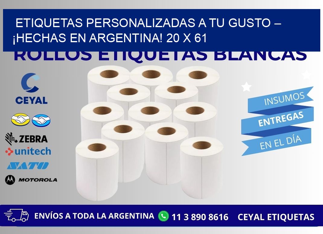 ETIQUETAS PERSONALIZADAS A TU GUSTO – ¡HECHAS EN ARGENTINA! 20 x 61