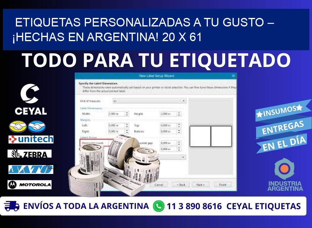 ETIQUETAS PERSONALIZADAS A TU GUSTO – ¡HECHAS EN ARGENTINA! 20 x 61