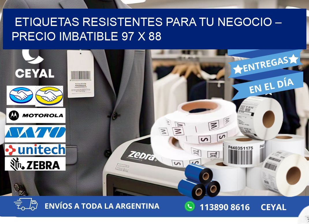 ETIQUETAS RESISTENTES PARA TU NEGOCIO – PRECIO IMBATIBLE 97 x 88