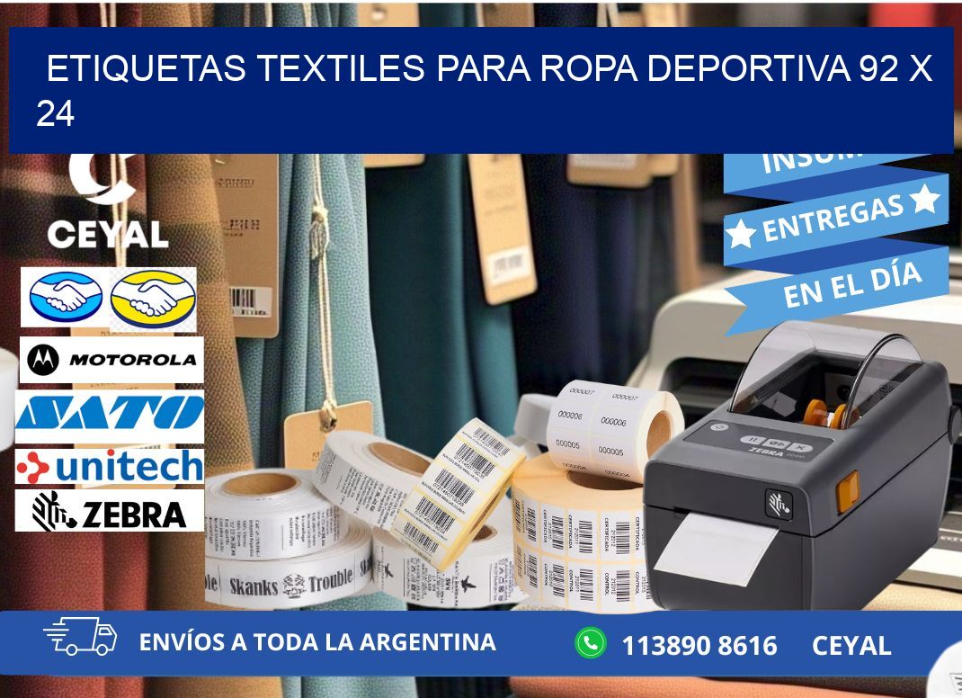 ETIQUETAS TEXTILES PARA ROPA DEPORTIVA 92 x 24