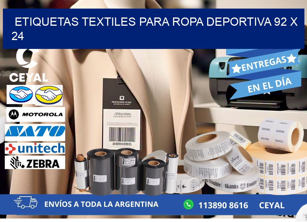 ETIQUETAS TEXTILES PARA ROPA DEPORTIVA 92 x 24