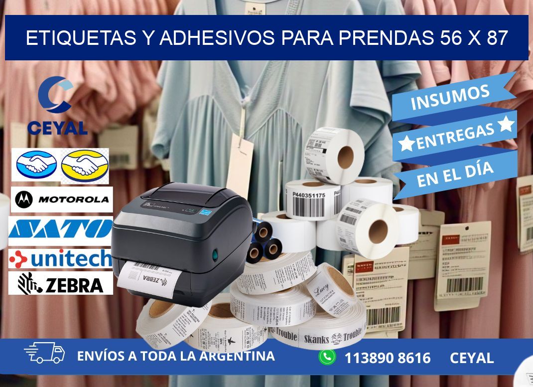 ETIQUETAS Y ADHESIVOS PARA PRENDAS 56 x 87
