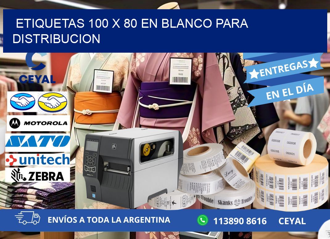 Etiquetas 100 x 80 en blanco para distribucion