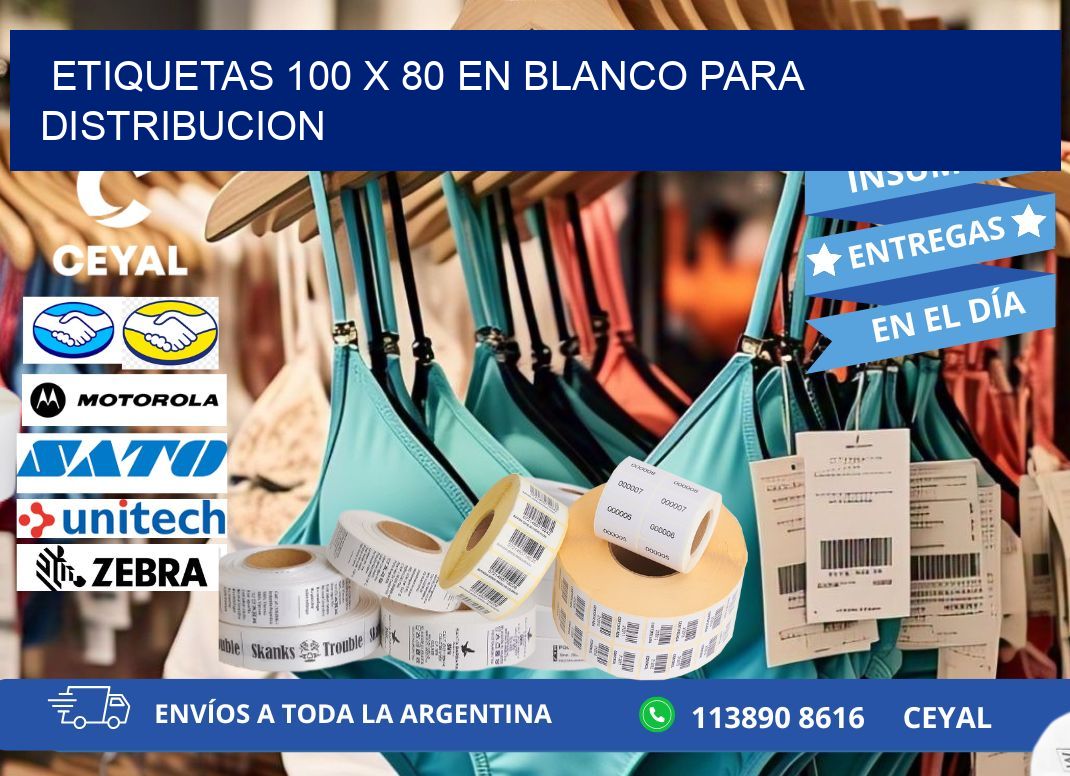 Etiquetas 100 x 80 en blanco para distribucion