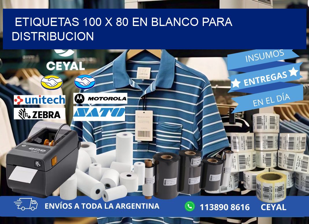 Etiquetas 100 x 80 en blanco para distribucion