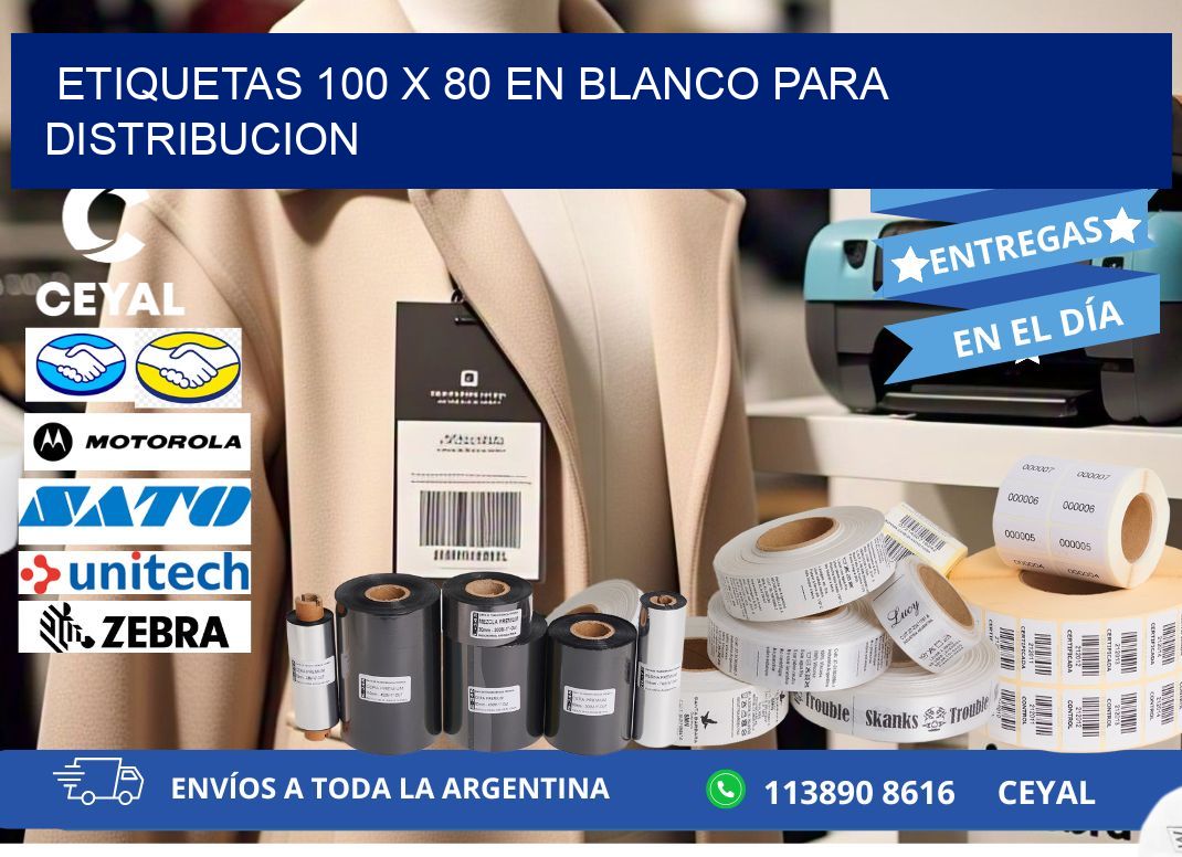 Etiquetas 100 x 80 en blanco para distribucion