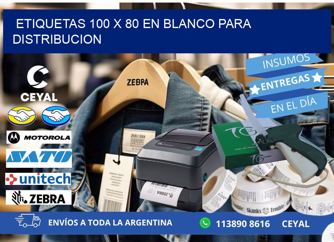 Etiquetas 100 x 80 en blanco para distribucion