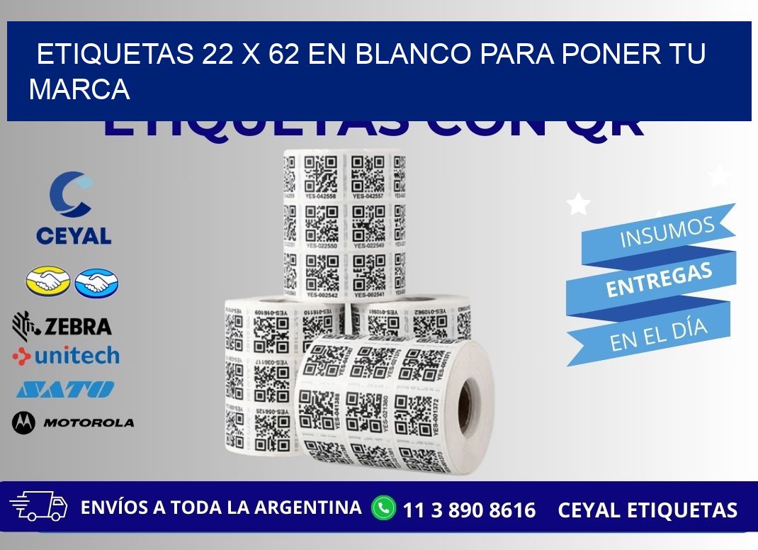 Etiquetas 22 x 62 en blanco para poner tu marca