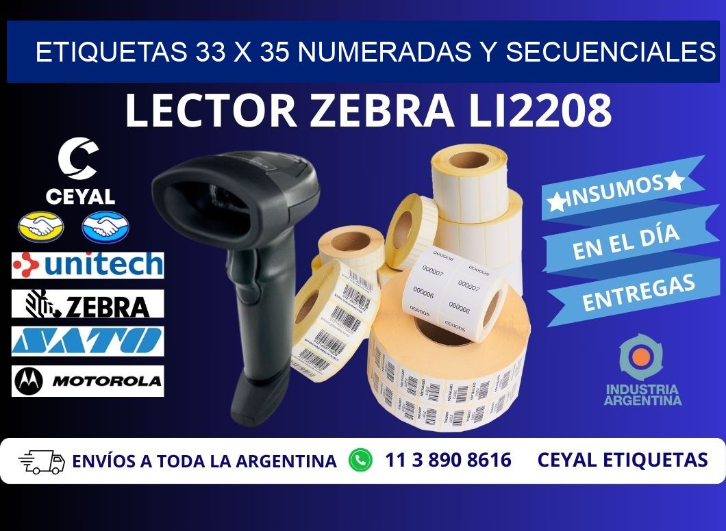 Etiquetas 33 x 35 Numeradas y Secuenciales