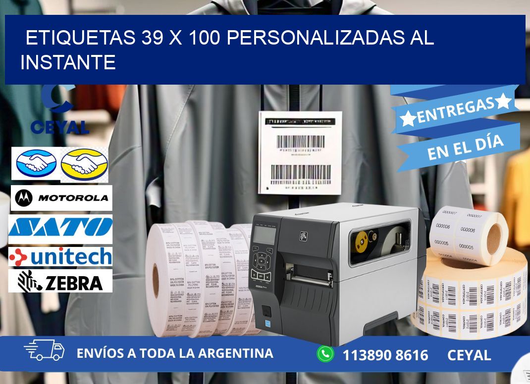 Etiquetas 39 x 100 Personalizadas al Instante