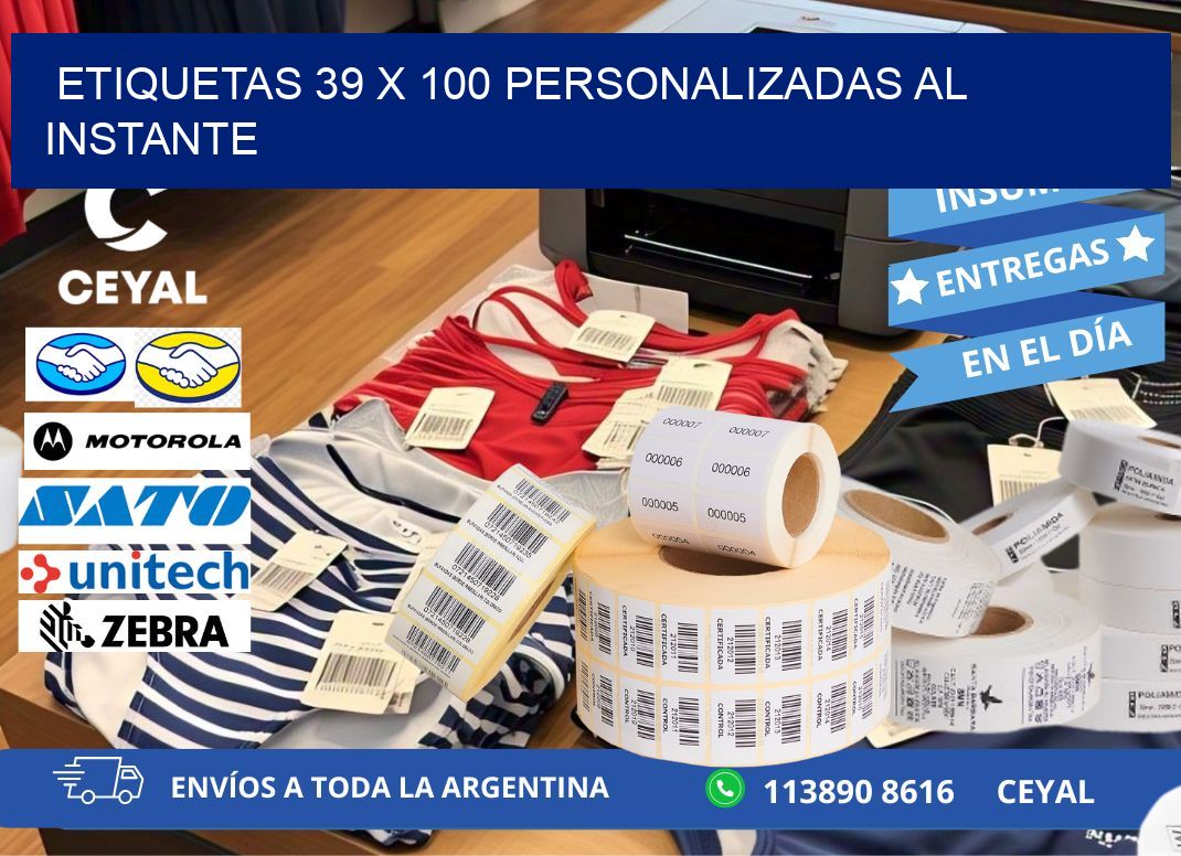Etiquetas 39 x 100 Personalizadas al Instante