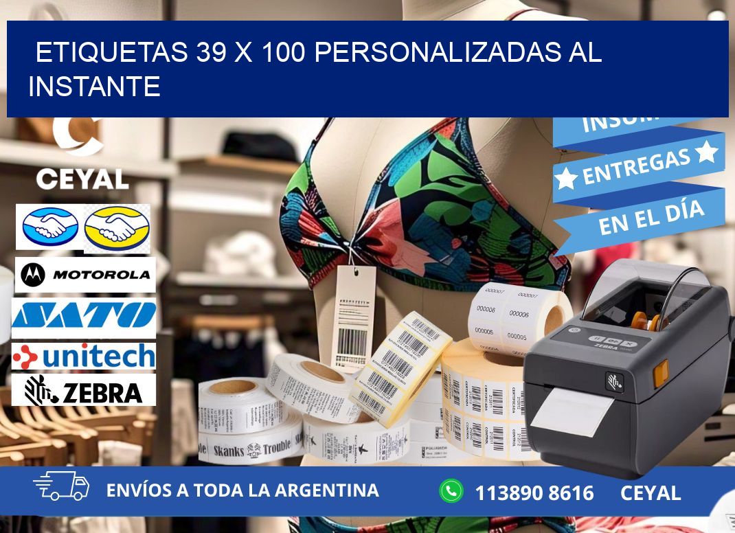 Etiquetas 39 x 100 Personalizadas al Instante