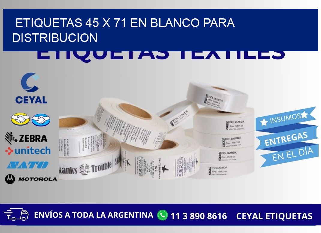 Etiquetas 45 x 71 en blanco para distribucion