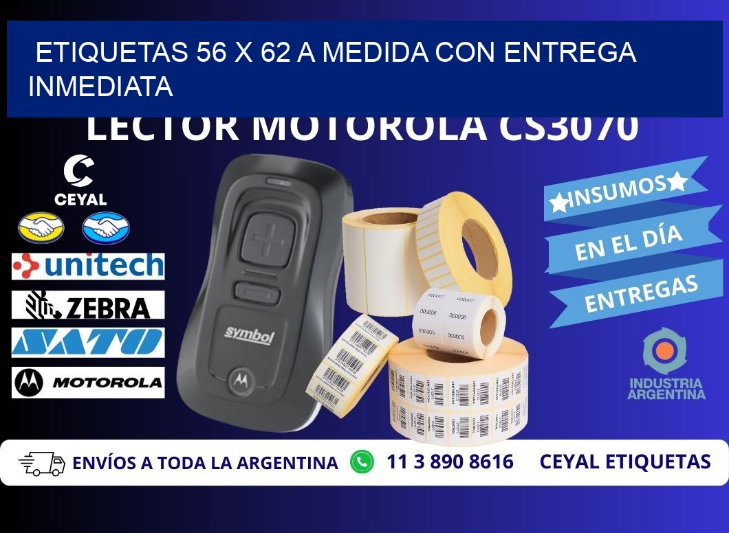 Etiquetas 56 x 62 a Medida con Entrega Inmediata