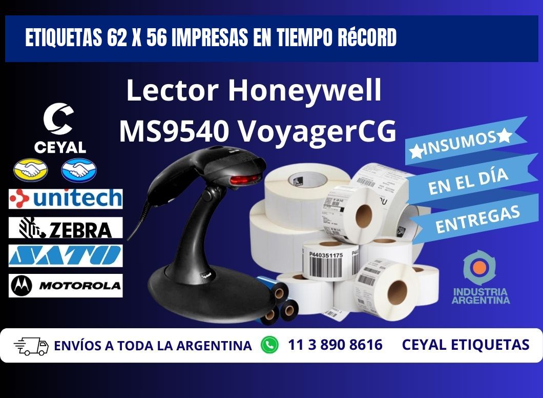 Etiquetas 62 x 56 Impresas en Tiempo Récord