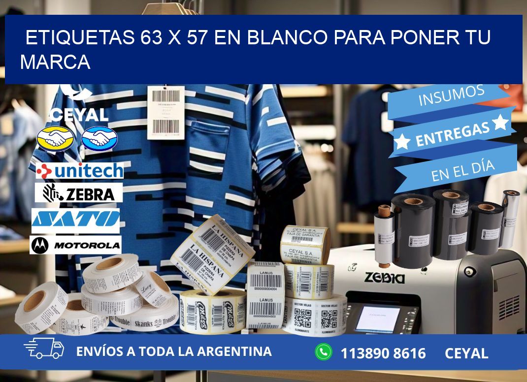Etiquetas 63 x 57 en blanco para poner tu marca