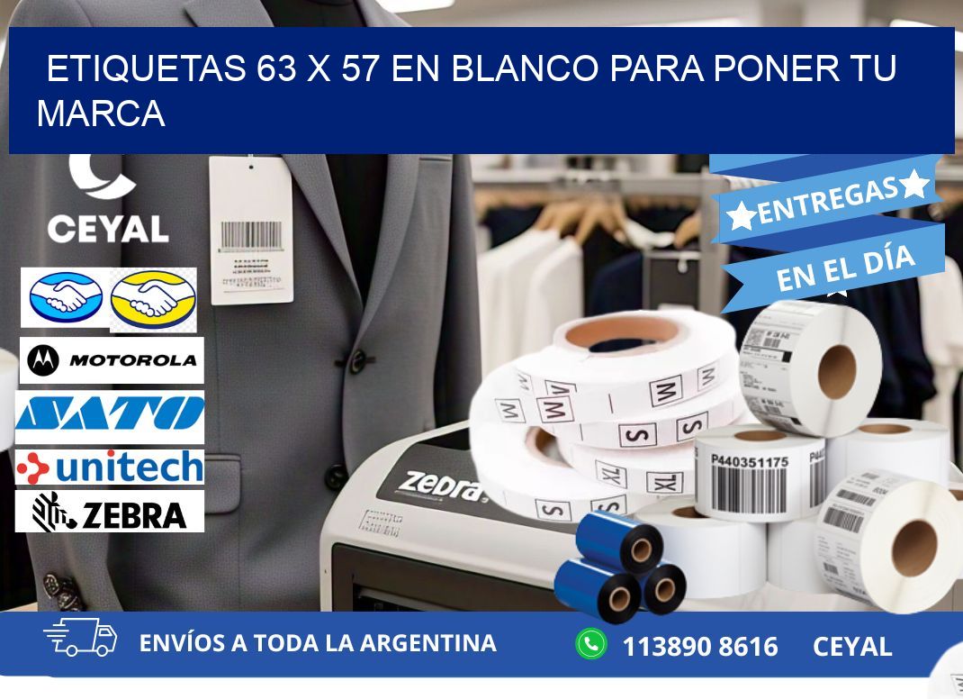 Etiquetas 63 x 57 en blanco para poner tu marca