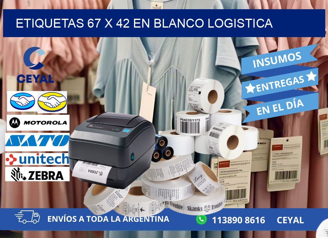 Etiquetas 67 x 42 en blanco logistica