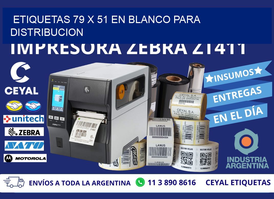 Etiquetas 79 x 51 en blanco para distribucion