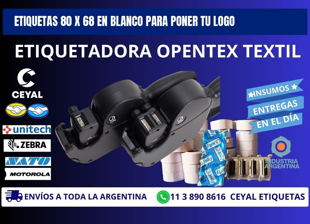 Etiquetas 80 x 68 en blanco para poner tu logo