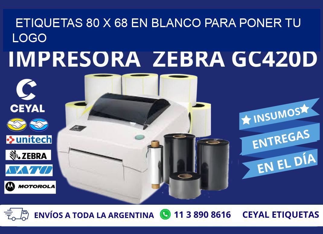 Etiquetas 80 x 68 en blanco para poner tu logo