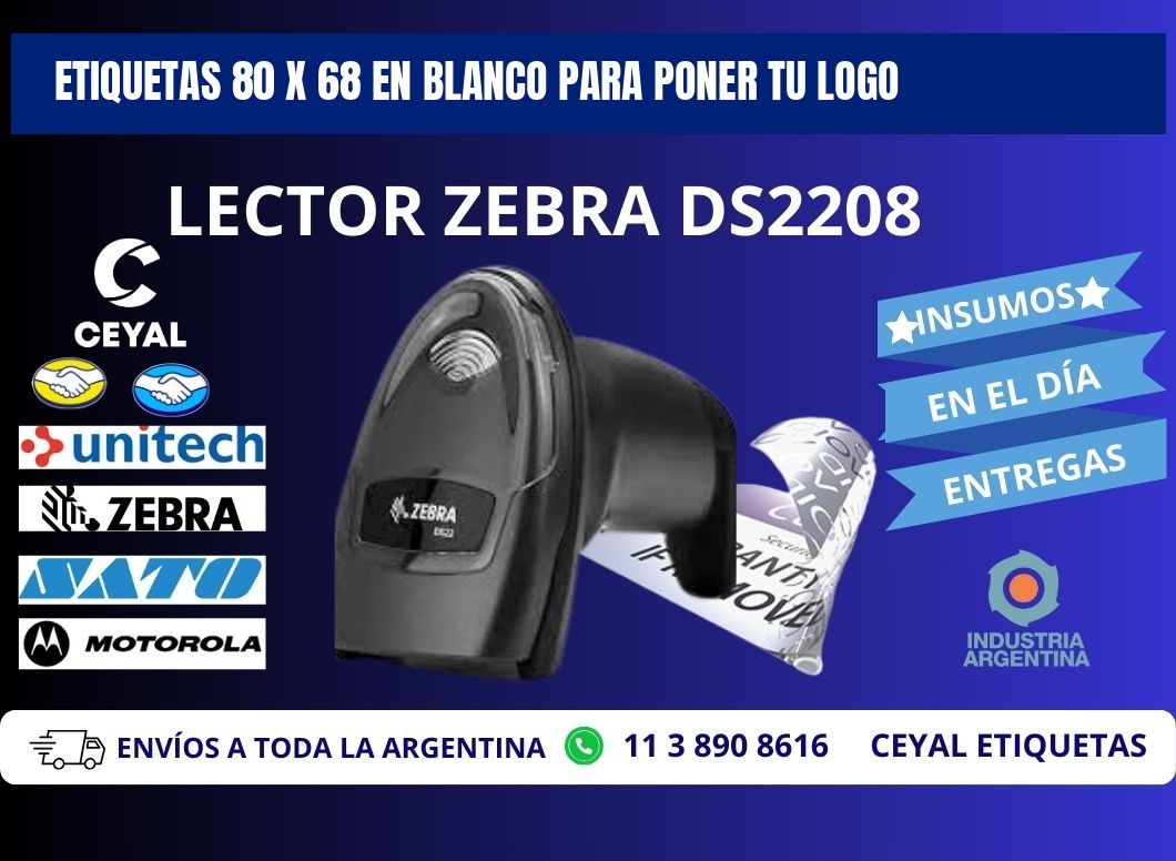 Etiquetas 80 x 68 en blanco para poner tu logo