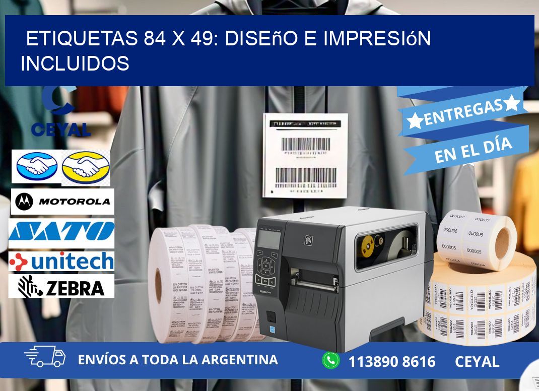 Etiquetas 84 x 49: Diseño e Impresión Incluidos