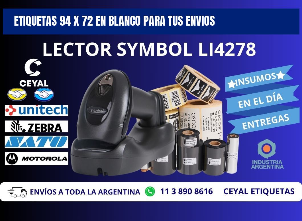Etiquetas 94 x 72 en blanco para tus envios