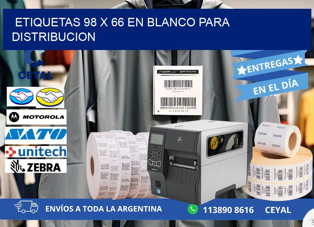 Etiquetas 98 x 66 en blanco para distribucion