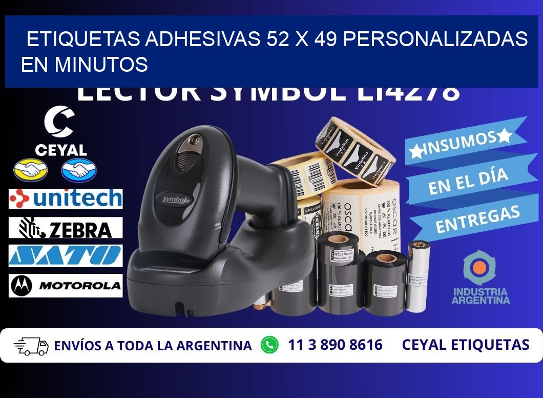 Etiquetas Adhesivas 52 x 49 Personalizadas en Minutos