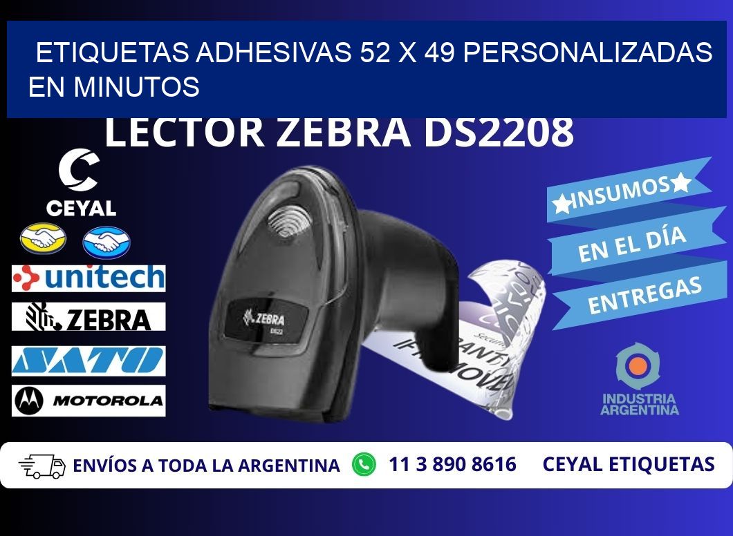 Etiquetas Adhesivas 52 x 49 Personalizadas en Minutos