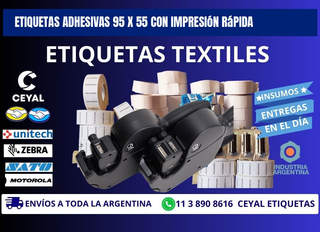 Etiquetas Adhesivas 95 x 55 con Impresión Rápida
