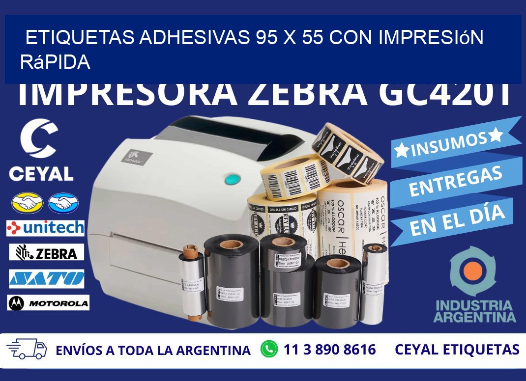 Etiquetas Adhesivas 95 x 55 con Impresión Rápida