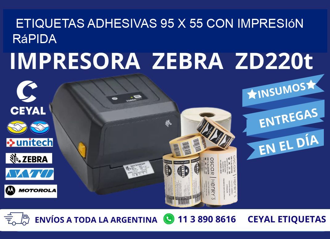 Etiquetas Adhesivas 95 x 55 con Impresión Rápida