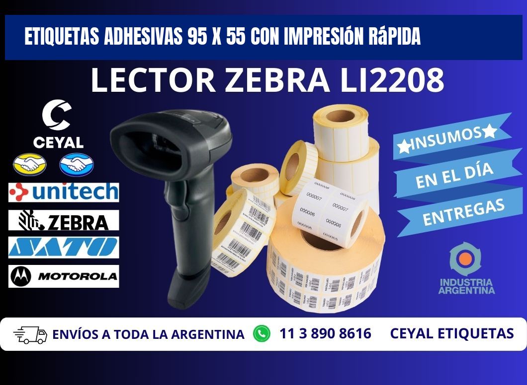 Etiquetas Adhesivas 95 x 55 con Impresión Rápida