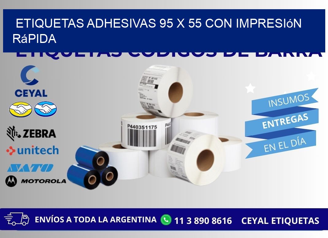Etiquetas Adhesivas 95 x 55 con Impresión Rápida