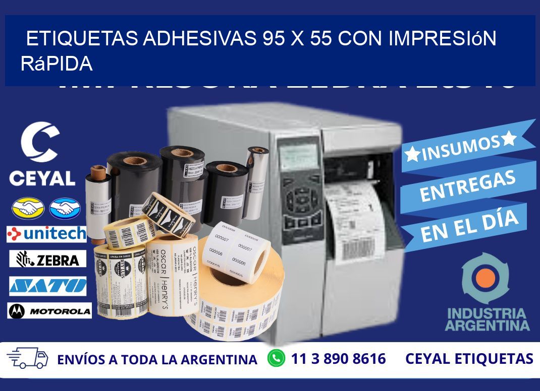 Etiquetas Adhesivas 95 x 55 con Impresión Rápida