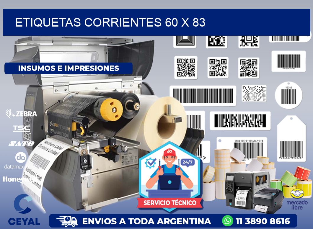 Etiquetas Corrientes 60 x 83