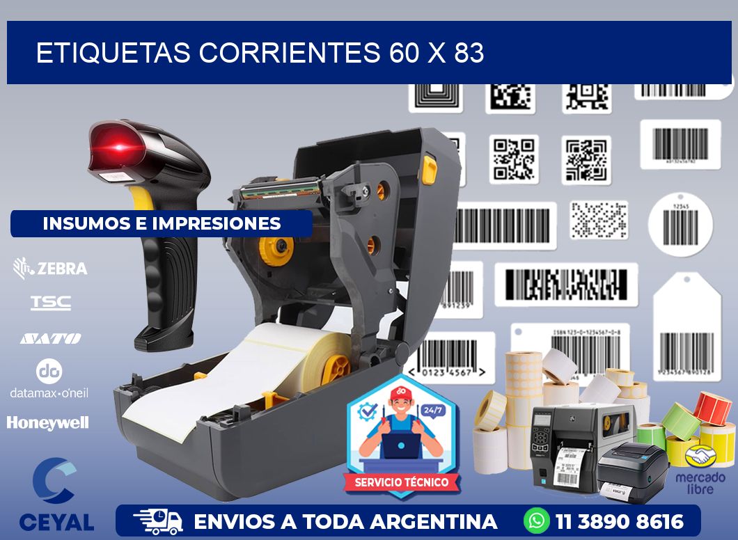 Etiquetas Corrientes 60 x 83